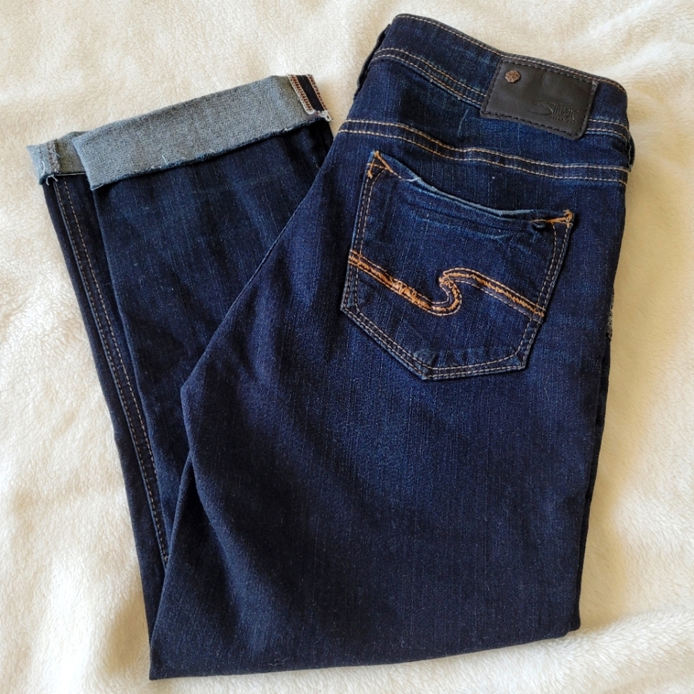 Silver Aiko Women's Dark Jean Capris - Size W25 (cut to capri length)